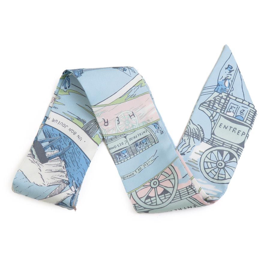 Hermes Twilly Scarf Blue — view 3
