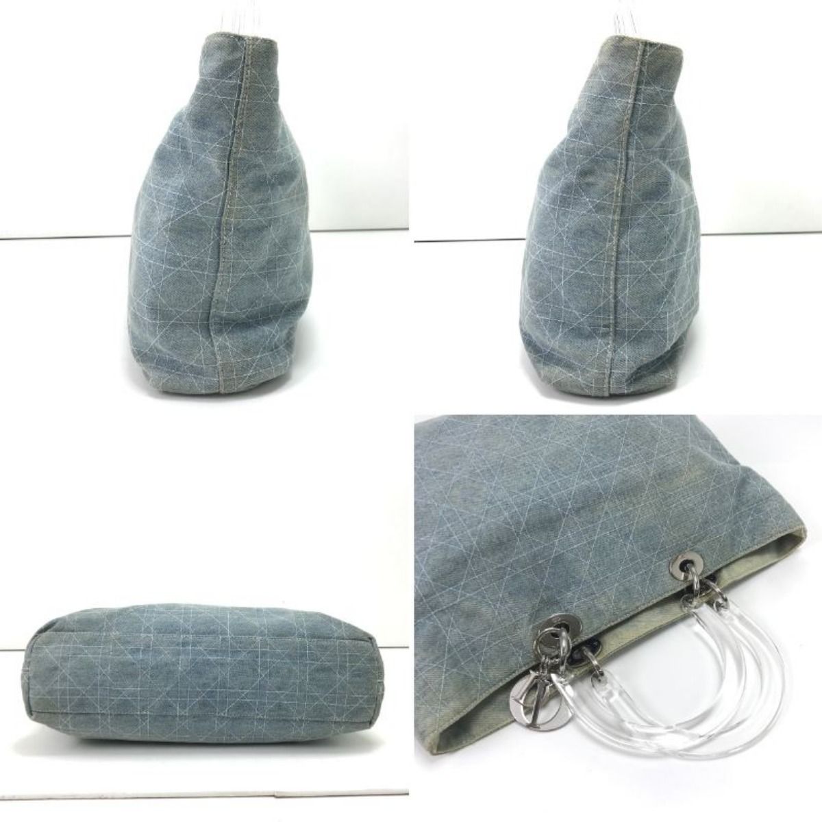 Dior Handbag Lady Cannage Denis Stained Light Blue — view 4