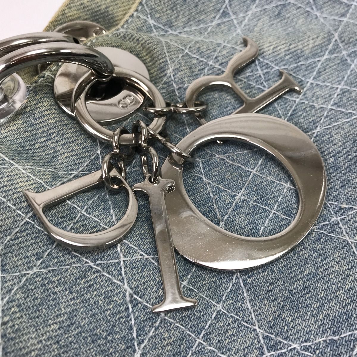 Dior Handbag Lady Cannage Denis Stained Light Blue — view 5