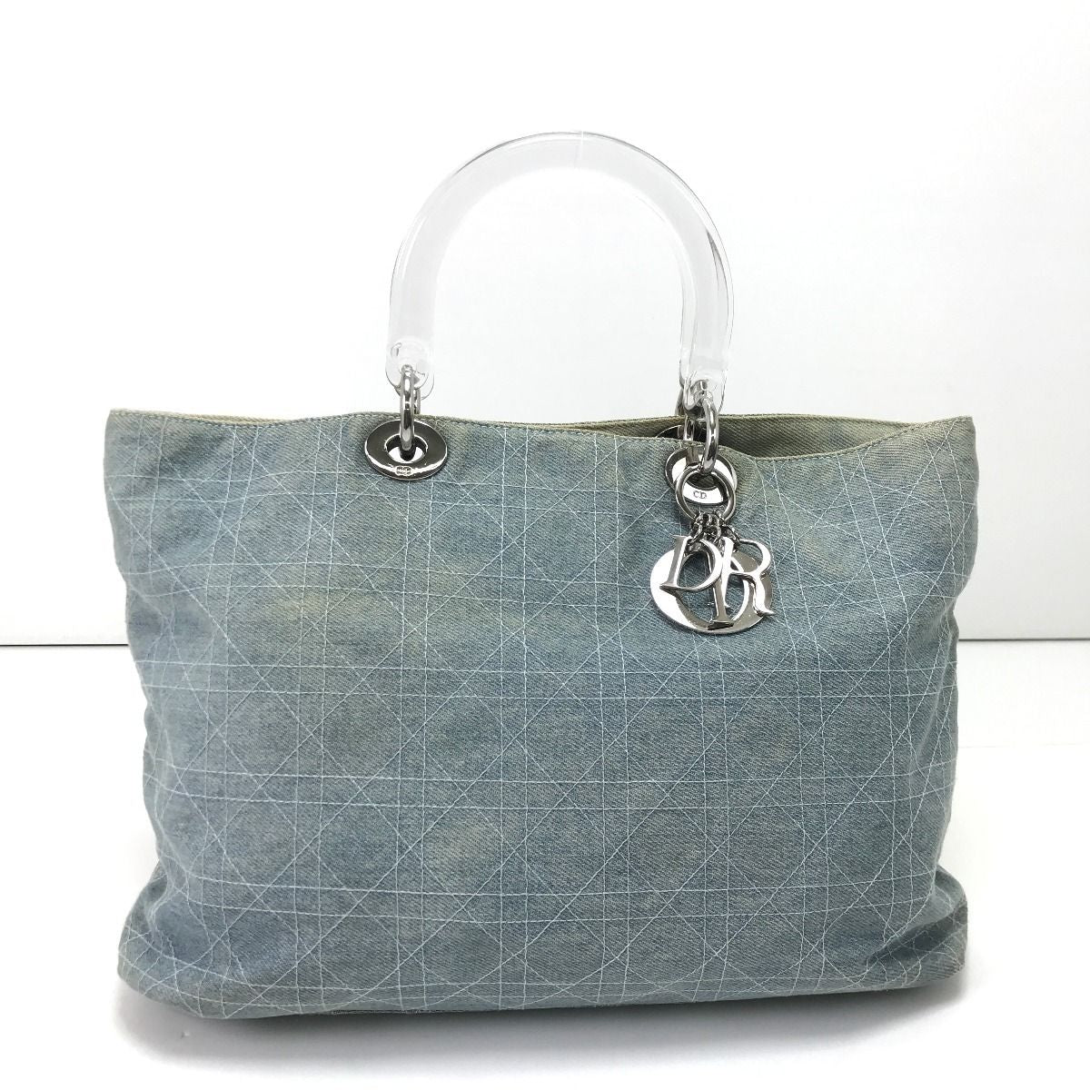 Dior Handbag Lady Cannage Denis Stained Light Blue — view 2