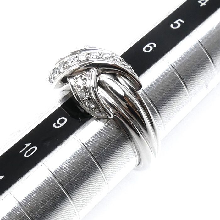 Tiffany & Co 18k White Gold Signature Ring Diamond — view 6