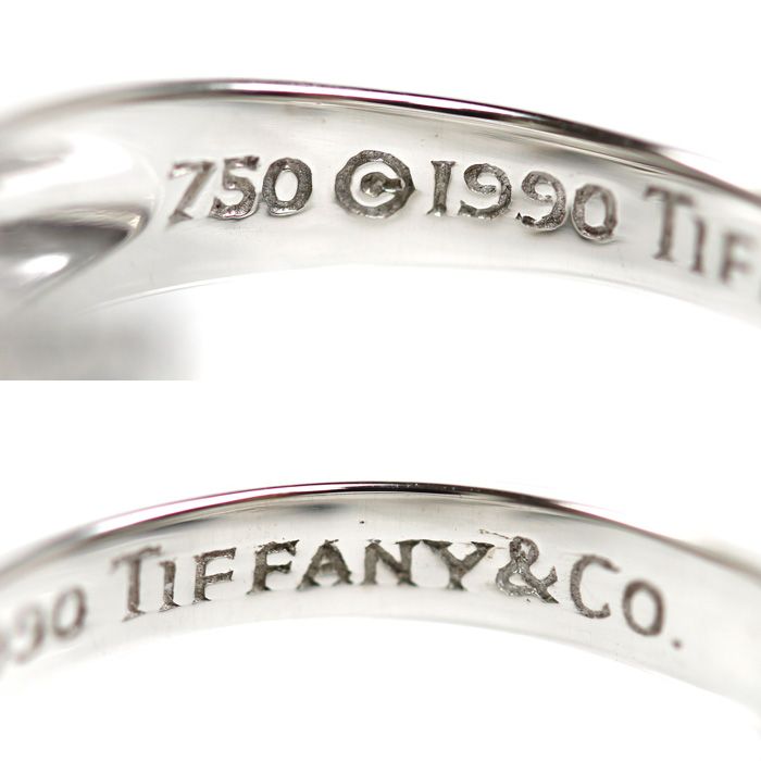 Tiffany & Co 18k White Gold Signature Ring Diamond — view 5
