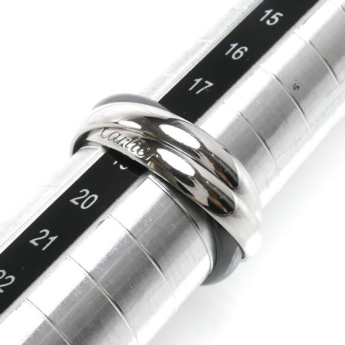 Cartier 18k White Gold Ceramic Trinity Ring — view 5