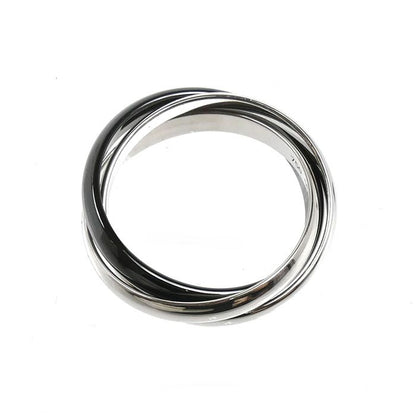 Cartier 18k White Gold Ceramic Trinity Ring — view 3