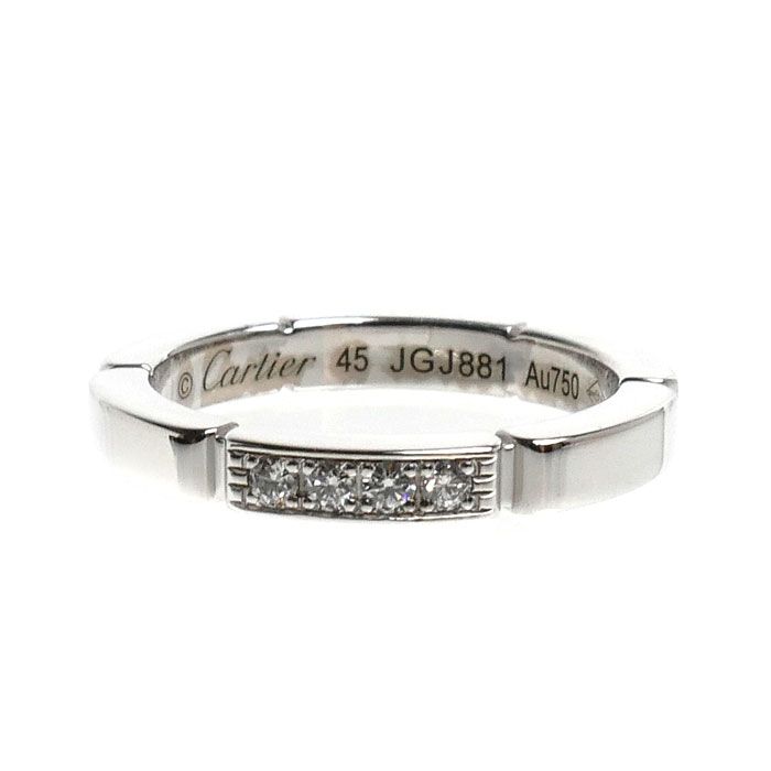 Cartier 18k White Gold Maillon Panthere Diamond Ring — view 3