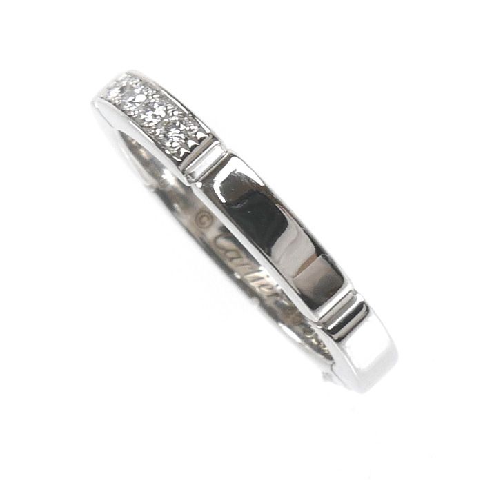 Cartier 18k White Gold Maillon Panthere Diamond Ring — view 2
