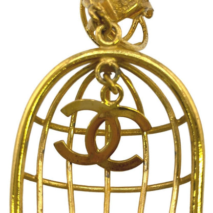 Chanel Birdcage CC Logo Earrings Gold — view 8
