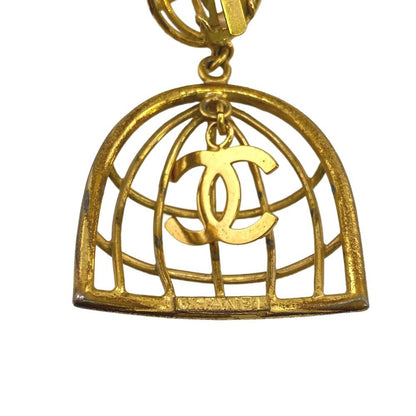 Chanel Birdcage CC Logo Earrings Gold — view 5
