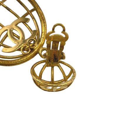 Chanel Birdcage CC Logo Earrings Gold — view 6