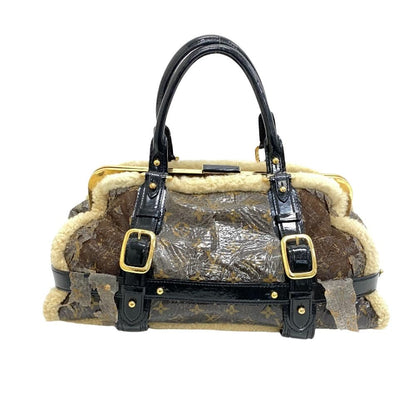 Louis Vuitton Monogram Shearling Storm Patent Leather Mini Boston Bag Brown — view 2