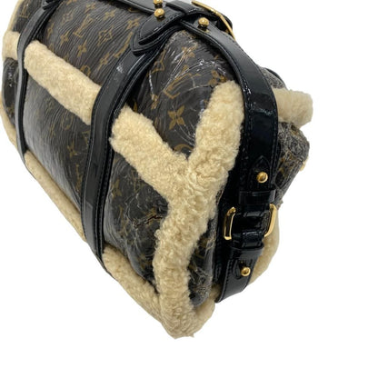 Louis Vuitton Monogram Shearling Storm Patent Leather Mini Boston Bag Brown — view 4