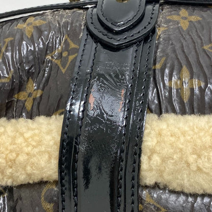 Louis Vuitton Monogram Shearling Storm Patent Leather Mini Boston Bag Brown — view 6