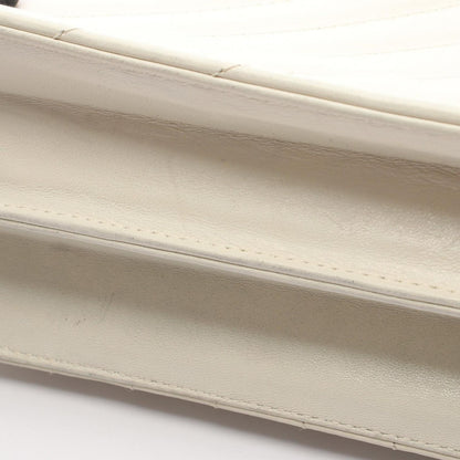 Saint Laurent Eve Sanro Run Shoulder Bag White Leather — view 9