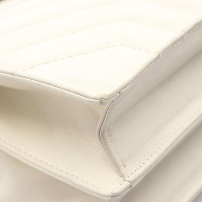 Saint Laurent Eve Sanro Run Shoulder Bag White Leather — view 5