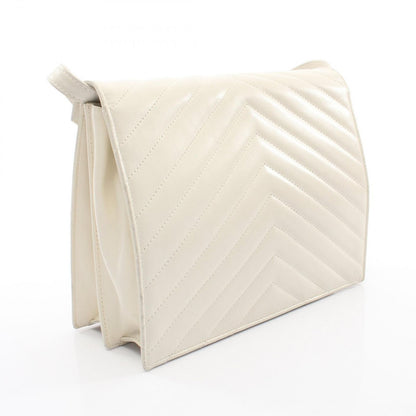 Saint Laurent Eve Sanro Run Shoulder Bag White Leather — view 2