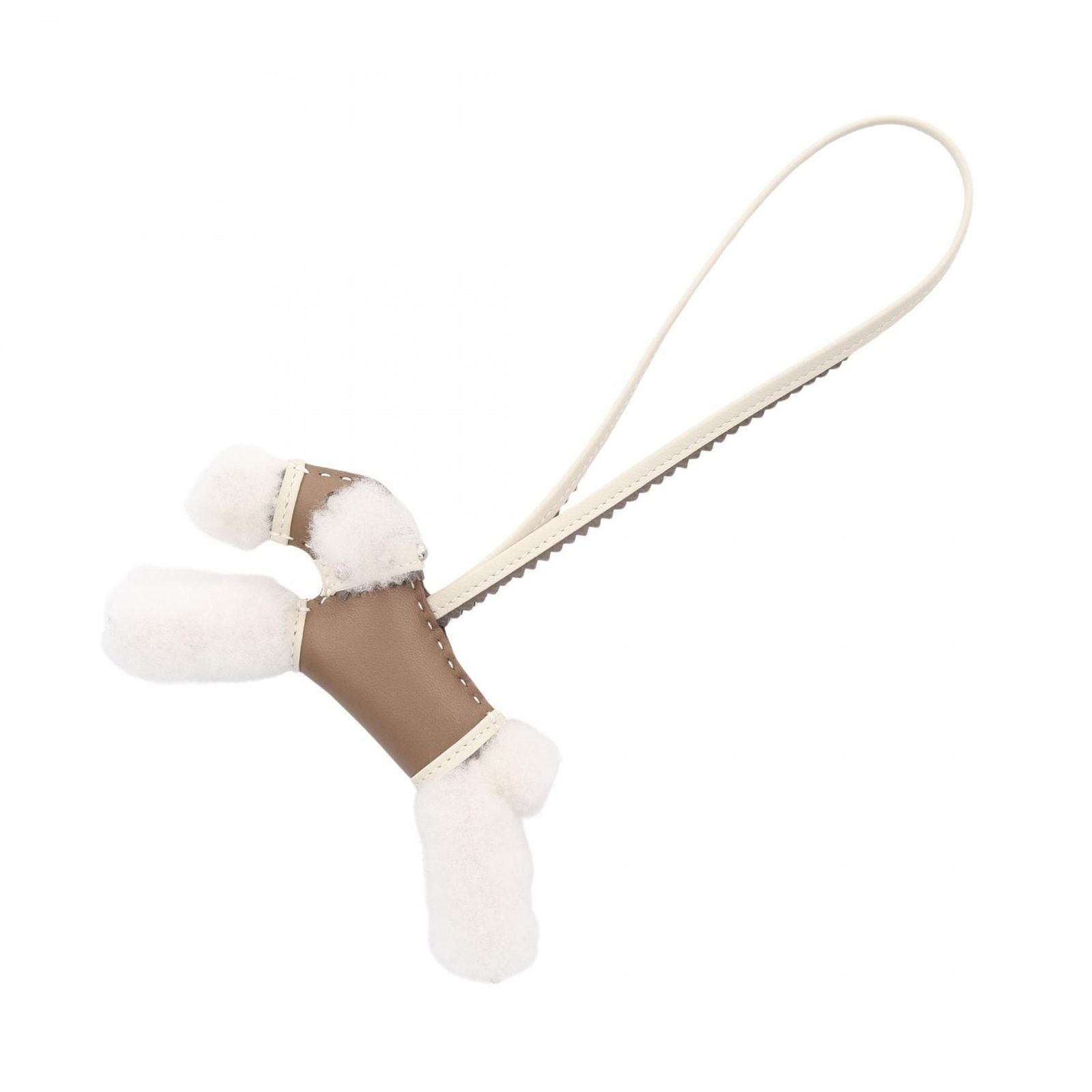 Hermes Charm Buddycharm Etoupe Cles Etain Studs Shearling Buddy Keychain