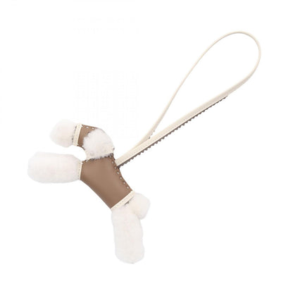 Hermes Charm Buddycharm Etoupe Cles Etain Studs Shearling Buddy Keychain