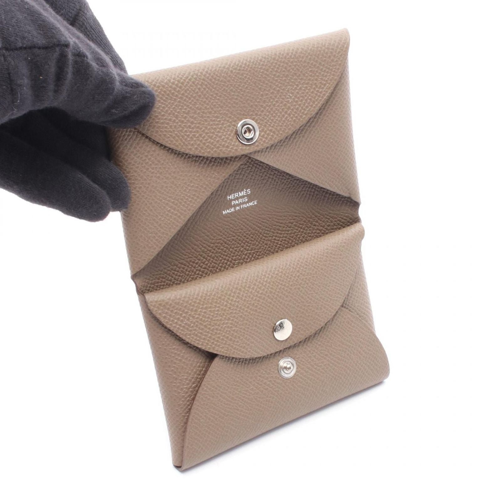 Hermes Coin Case Calviduo Etoupe Calvi — view 3