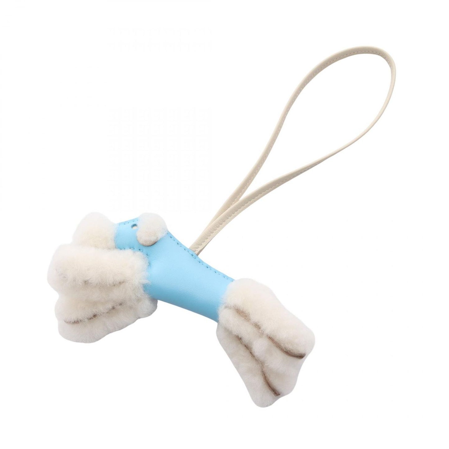 Hermes Charm Buddycharm Blue Aztec Cles Shearling Buddy Keychain — view 2