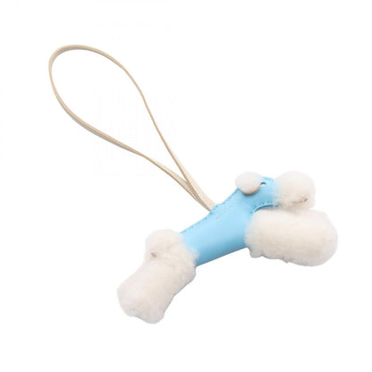 Hermes Charm Buddycharm Blue Aztec Cles Shearling Buddy Keychain