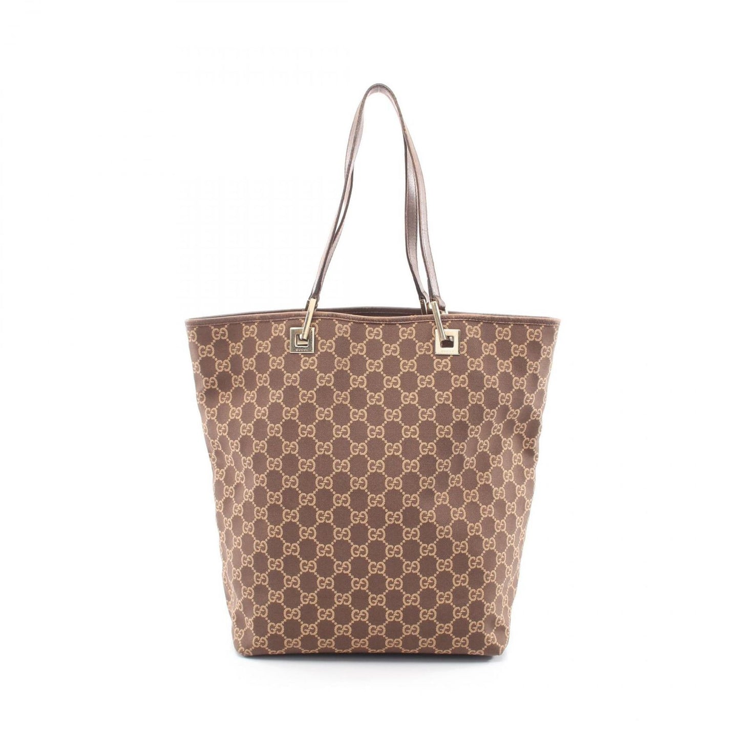 Gucci Tote GG 002 Brown Canvas Leather