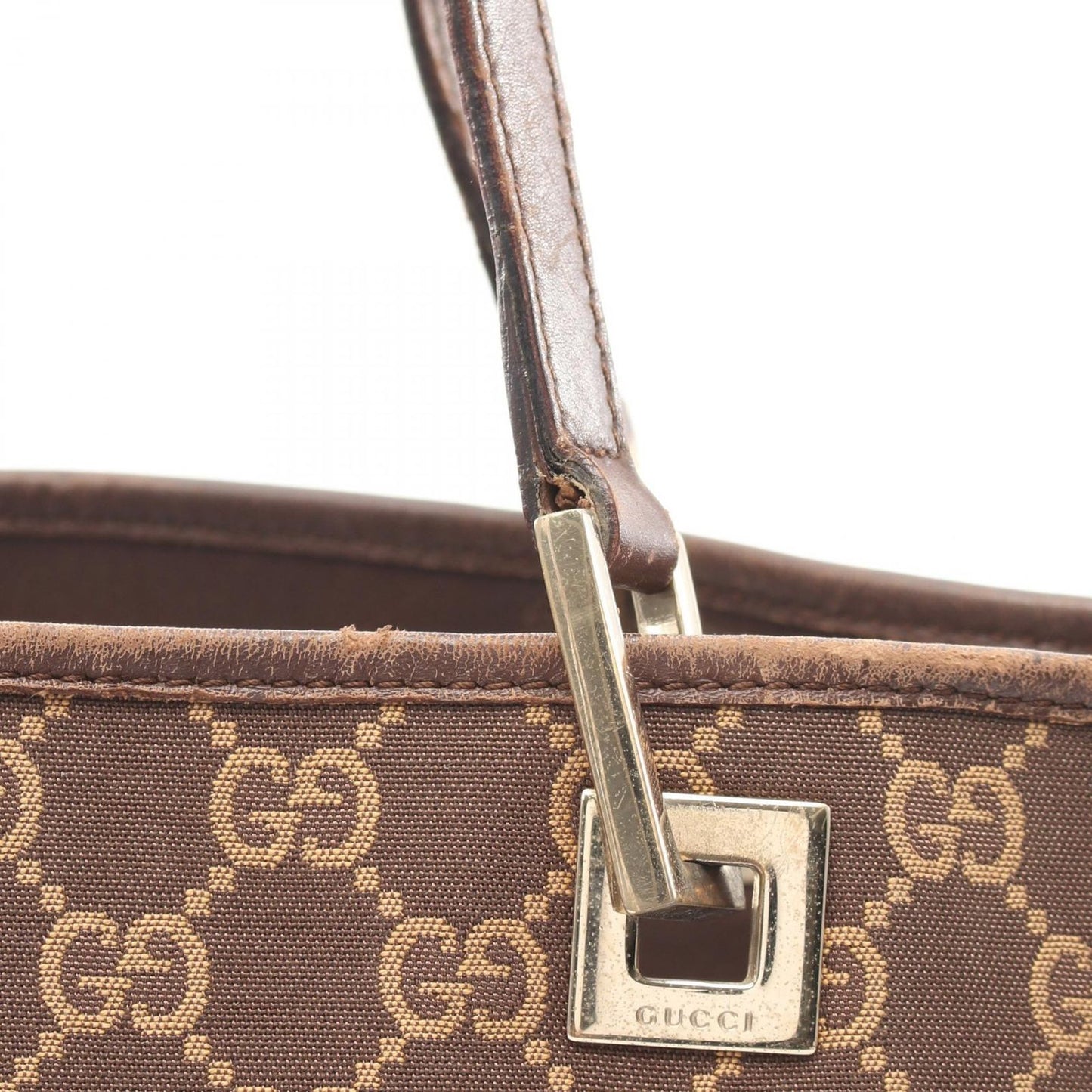 Gucci Tote GG 002 Brown Canvas Leather — view 6