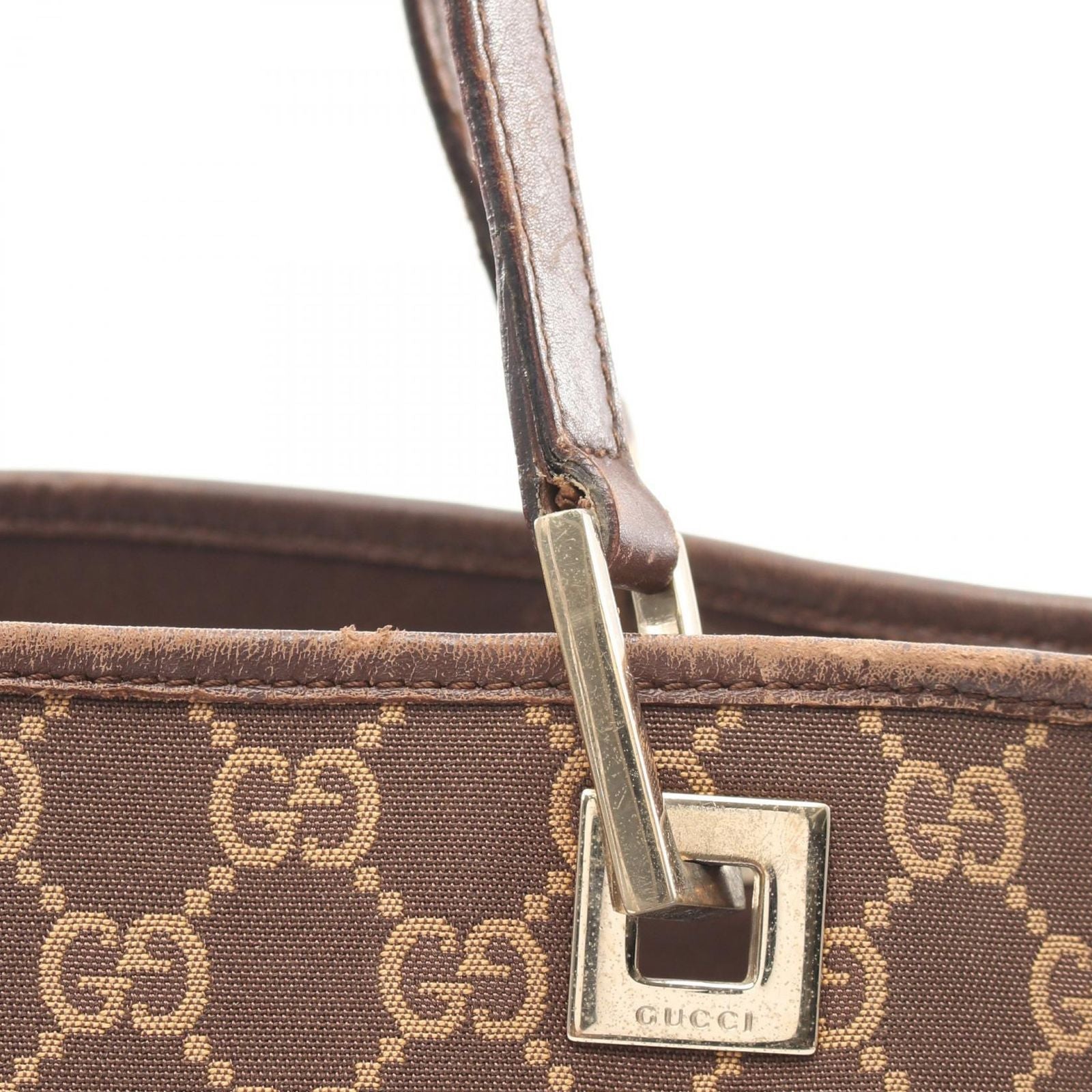Gucci Tote GG 002 Brown Canvas Leather — view 6