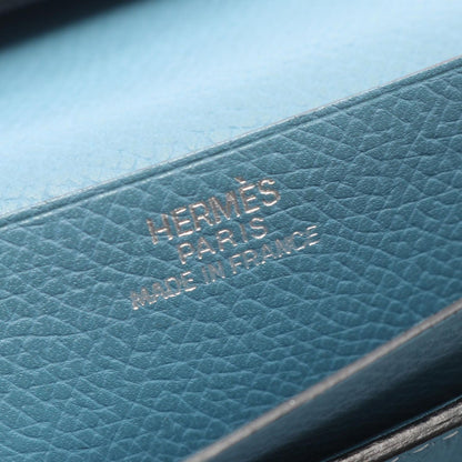 Hermes Bi Foldlong Wallet Bearn Dupri Blue Leather — view 5