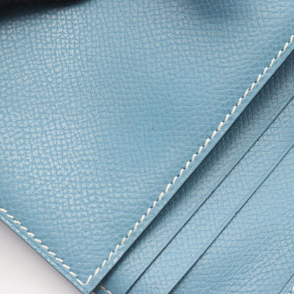 Hermes Bi Foldlong Wallet Bearn Dupri Blue Leather — view 8