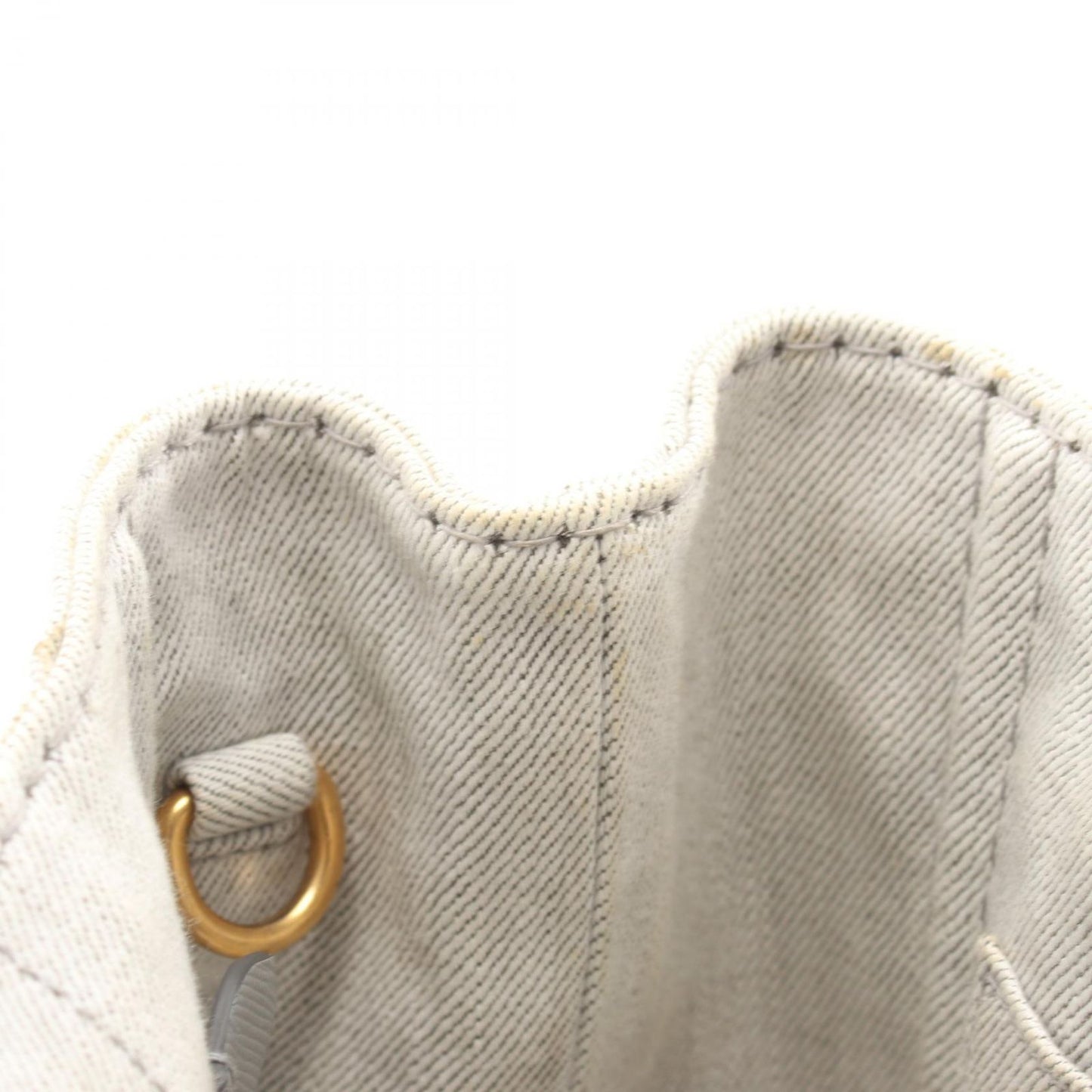 Prada Tote Denim Canapa 2-Way White Gray Black — view 9