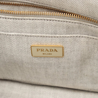 Prada Tote Denim Canapa 2-Way White Gray Black — view 4