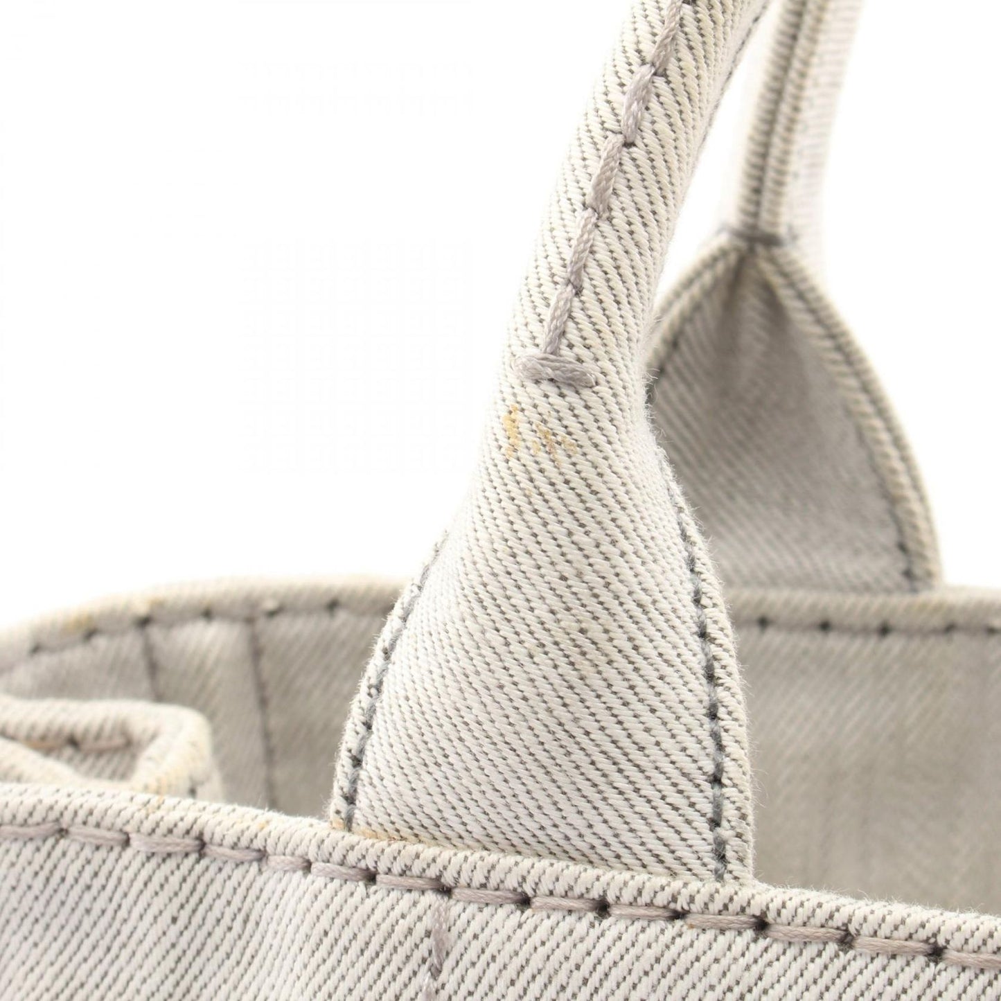 Prada Tote Denim Canapa 2-Way White Gray Black — view 7