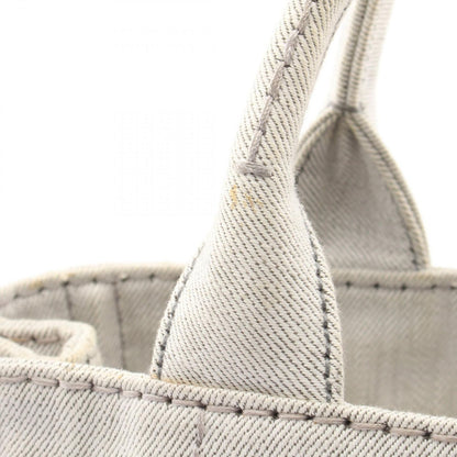 Prada Tote Denim Canapa 2-Way White Gray Black — view 7