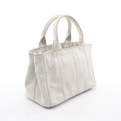 Prada Tote Denim Canapa 2-Way White Gray Black — view 2