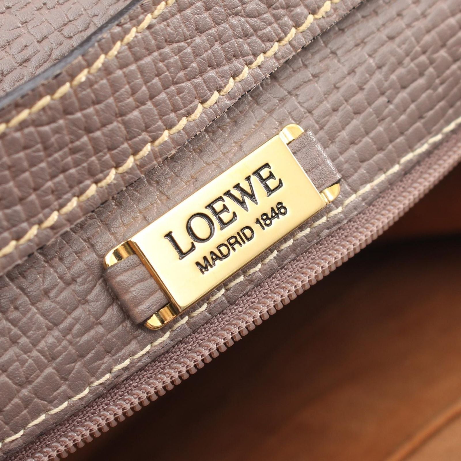 Loewe Handbag Gray Ju Leather Barcelona 2-Way Shoulder — view 4