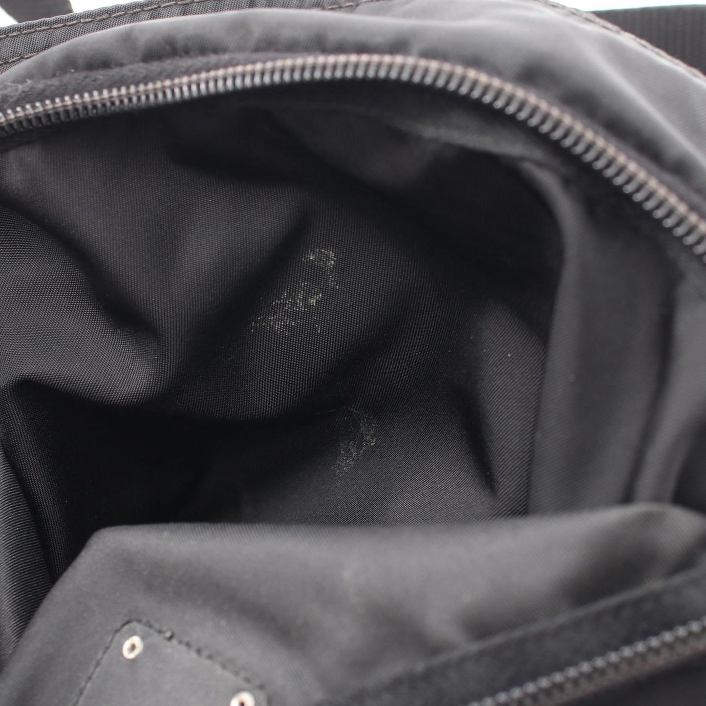 Prada Shoulder Bag Triangle Logo Black Nylon Leather — view 8