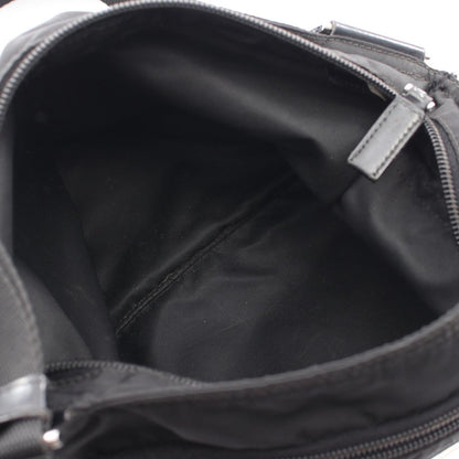 Prada Shoulder Bag Triangle Logo Black Nylon Leather — view 3