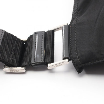 Prada Shoulder Bag Triangle Logo Black Nylon Leather — view 6