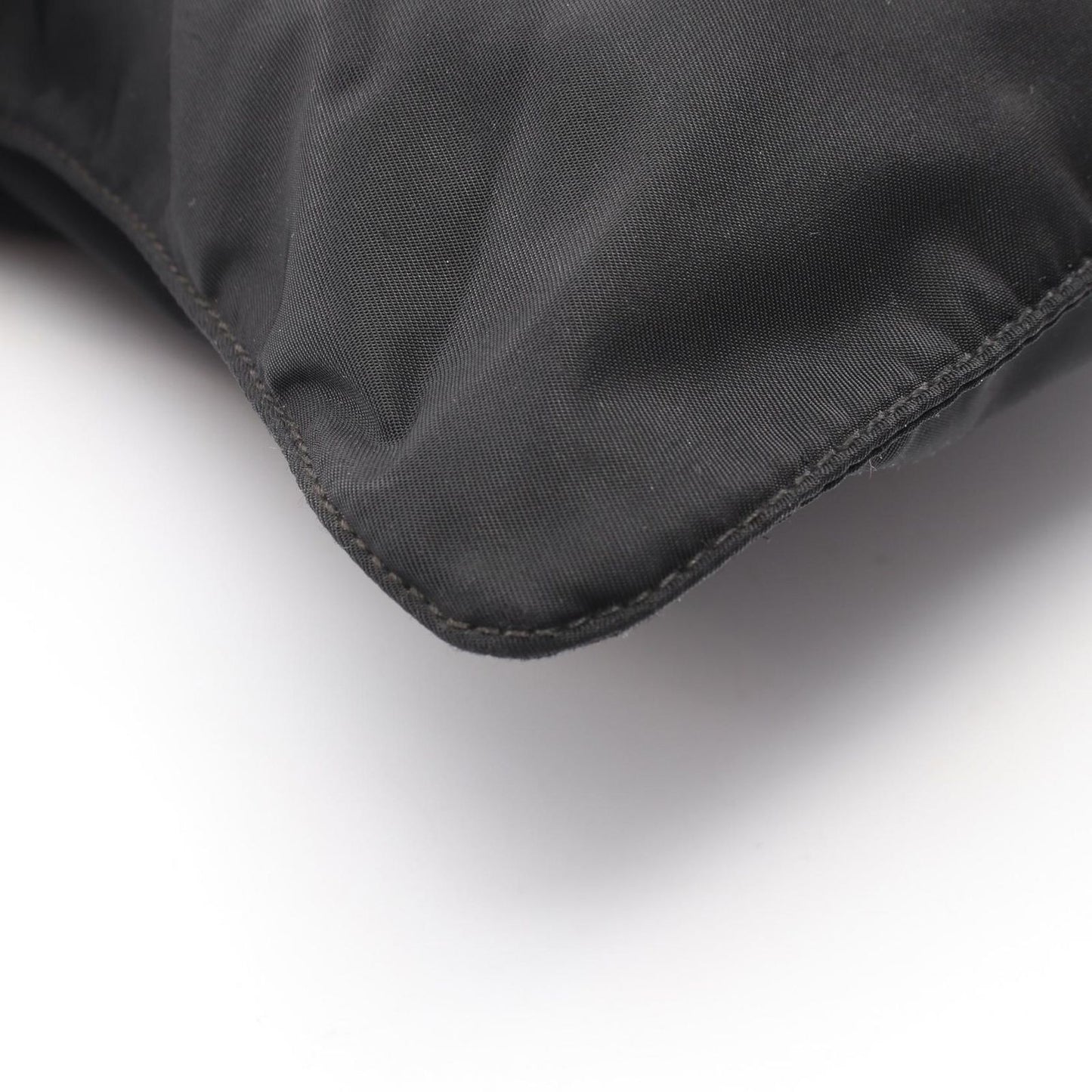 Prada Shoulder Bag Triangle Logo Black Nylon Leather — view 5