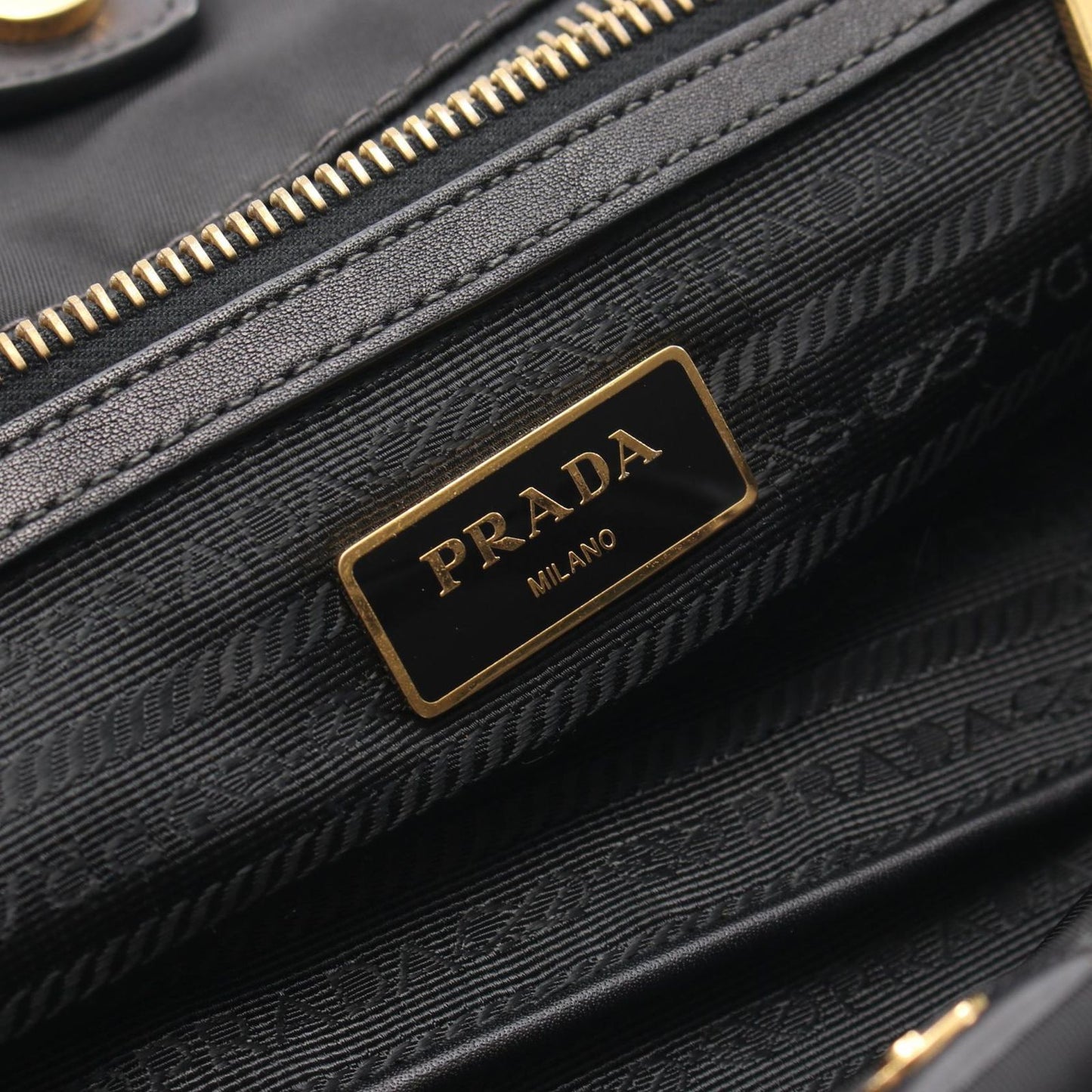 Prada Tote Triangle Logo Black Nylon Leather — view 4