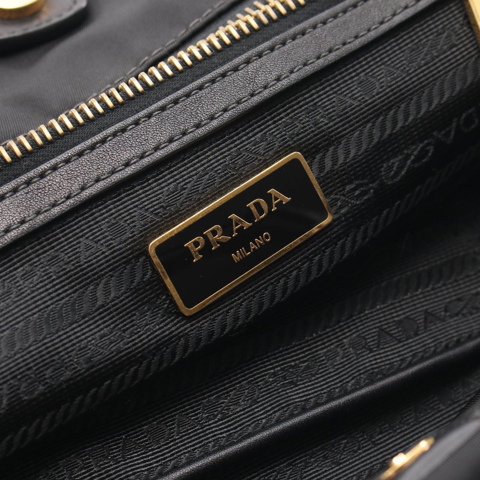 Prada Tote Triangle Logo Black Nylon Leather — view 4