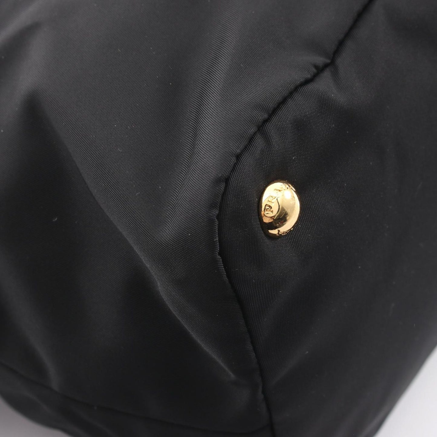Prada Tote Triangle Logo Black Nylon Leather — view 6