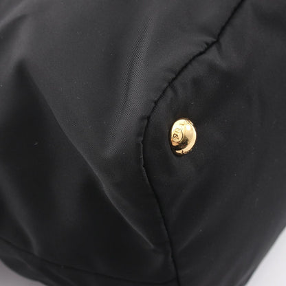Prada Tote Triangle Logo Black Nylon Leather — view 6