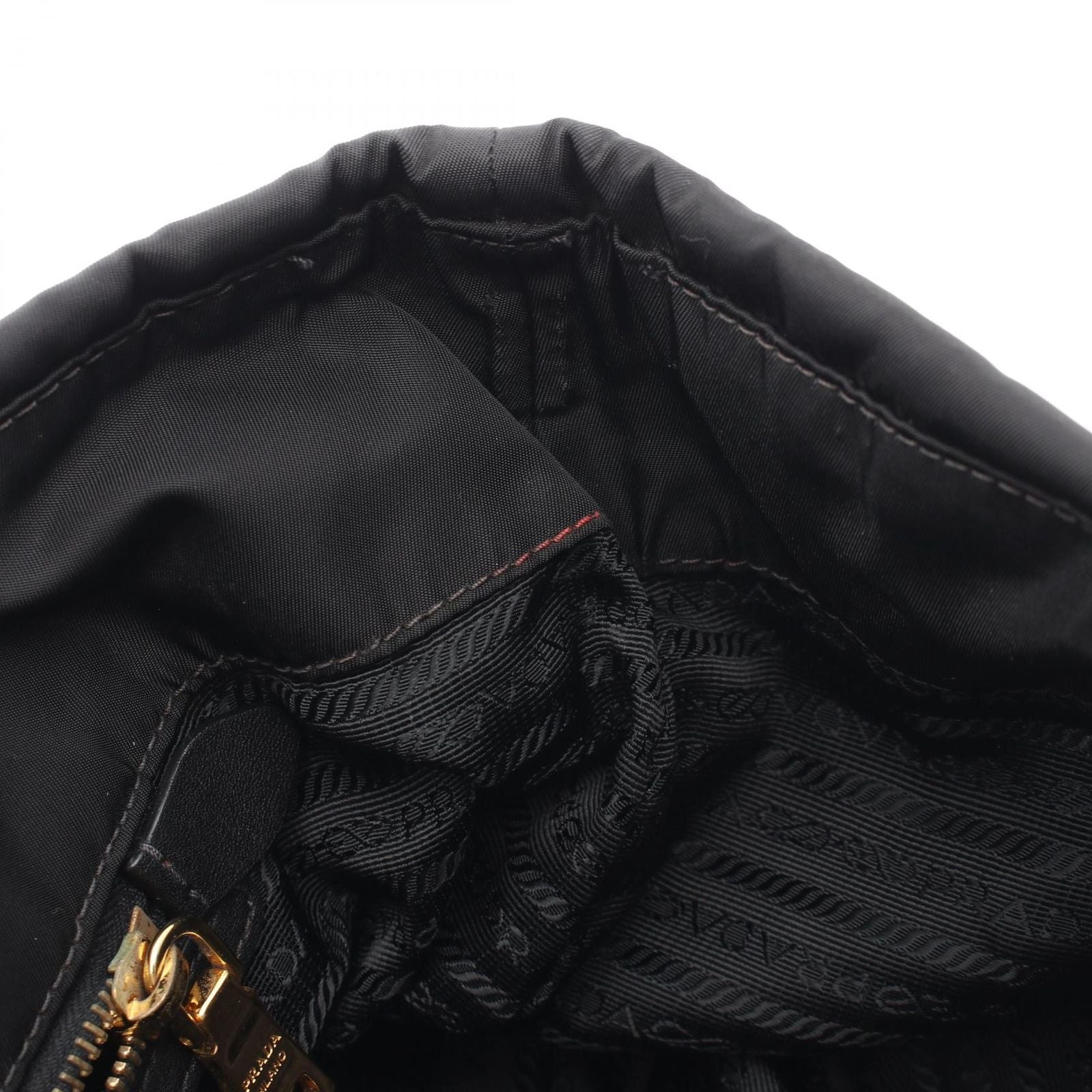 Prada Tote Triangle Logo Black Nylon Leather — view 8