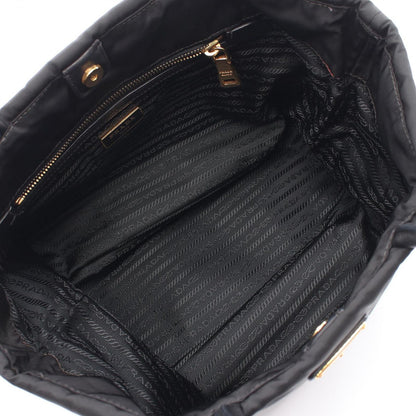 Prada Tote Triangle Logo Black Nylon Leather — view 3