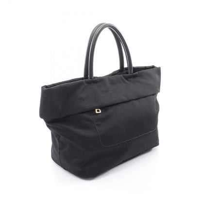 Prada Tote Triangle Logo Black Nylon Leather — view 2