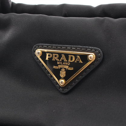 Prada Tote Triangle Logo Black Nylon Leather — view 5