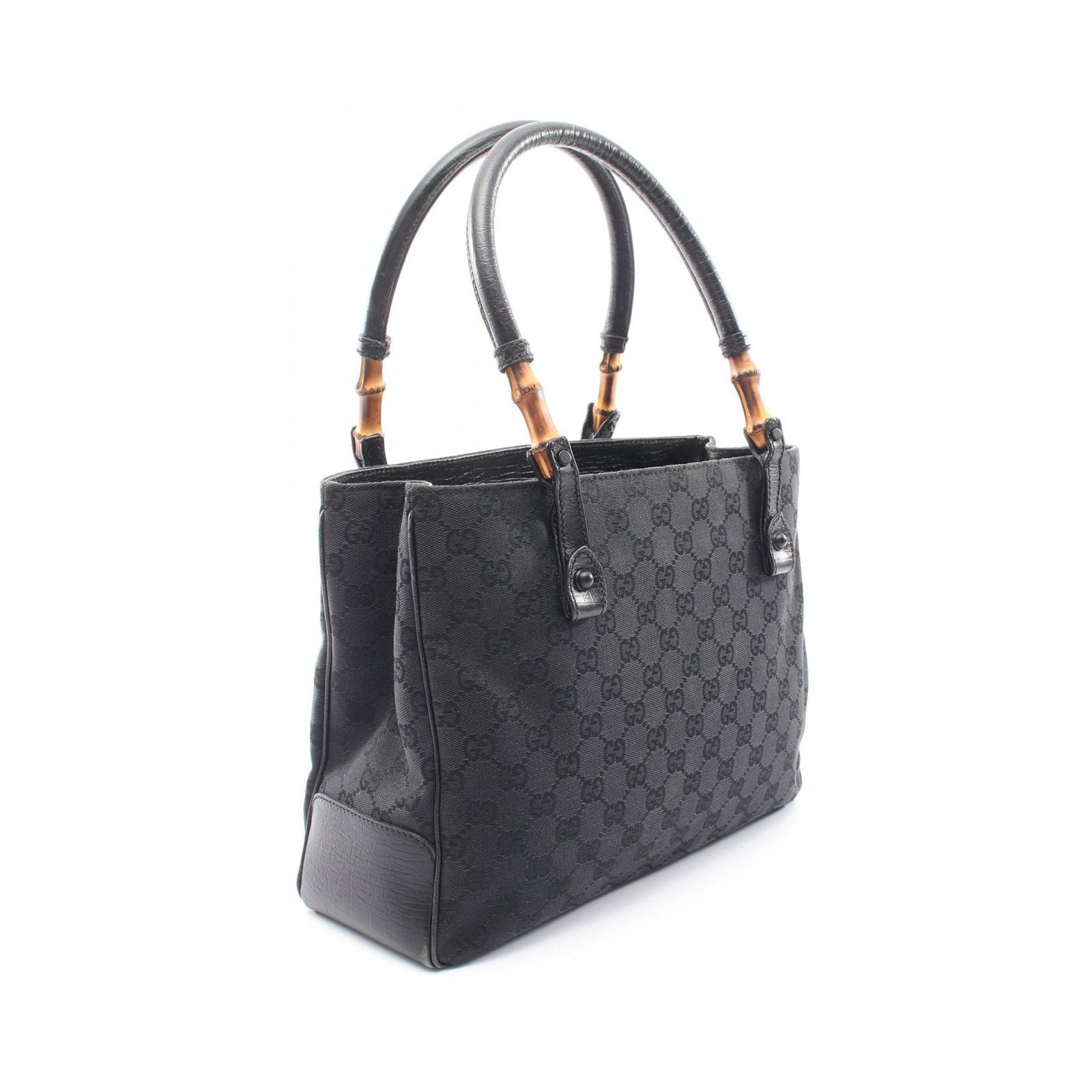 Gucci Tote Bamboo GG Canvas Black — view 2