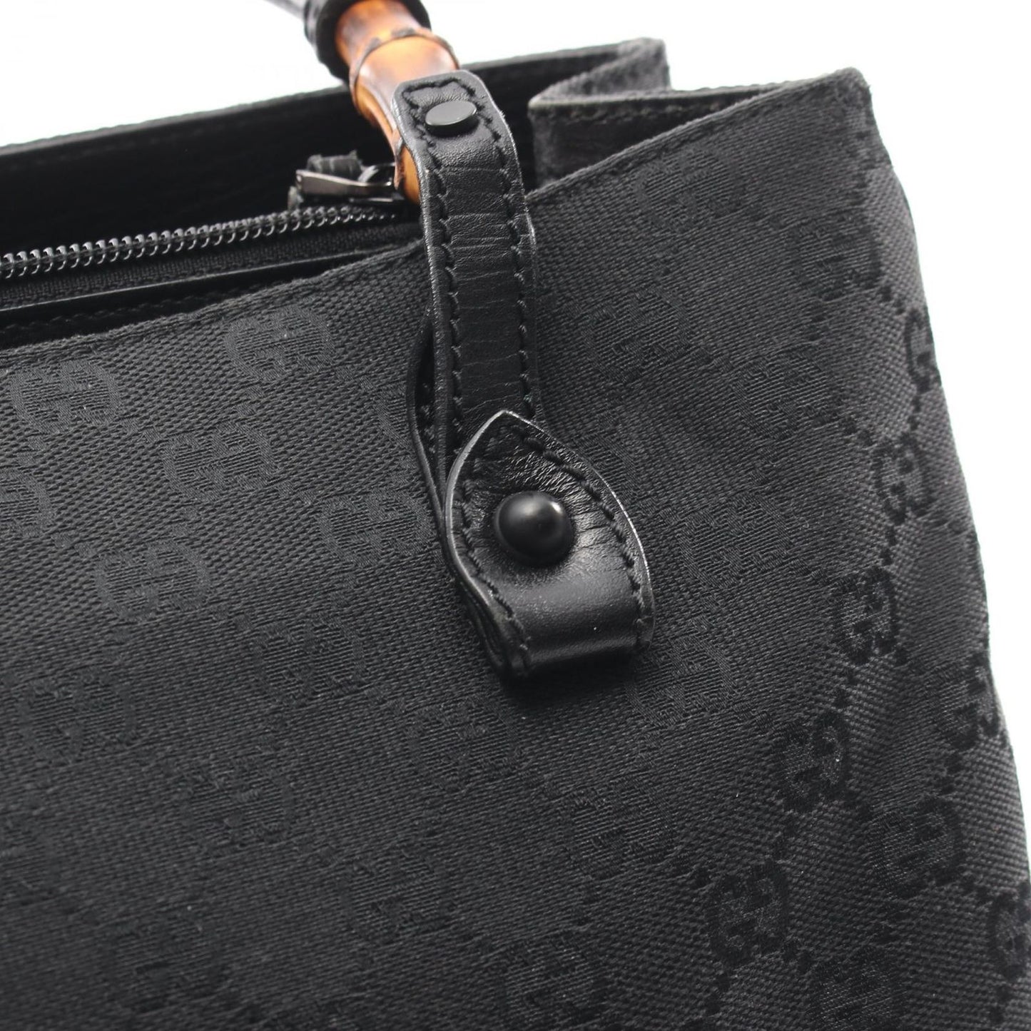 Gucci Tote Bamboo GG Canvas Black — view 7