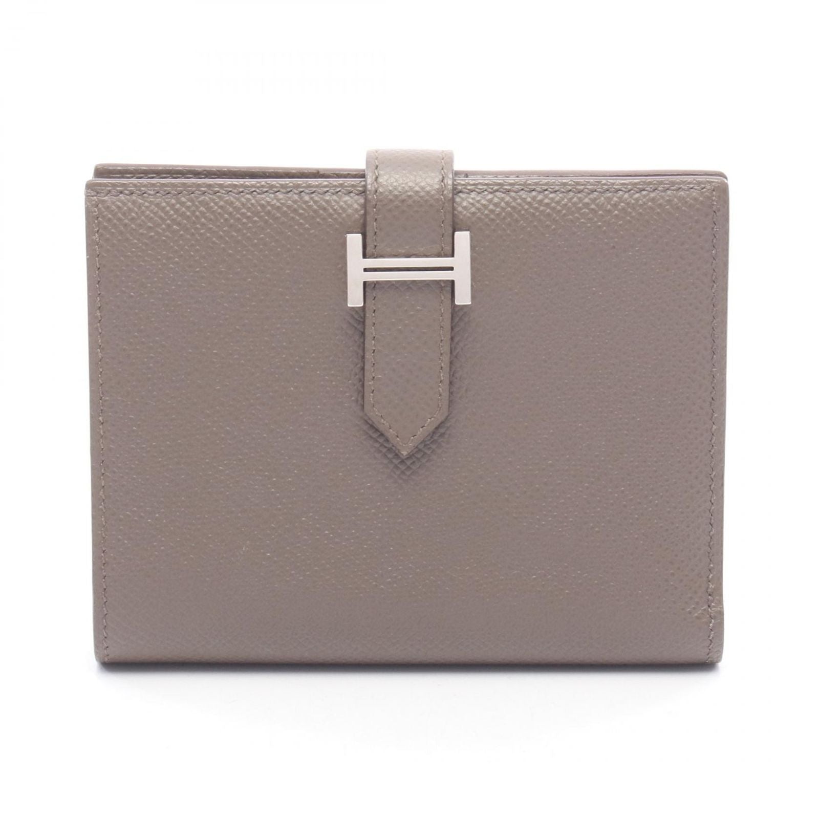 Hermes Bi Foldwallet Bearn Compact Etain Leather Wallet